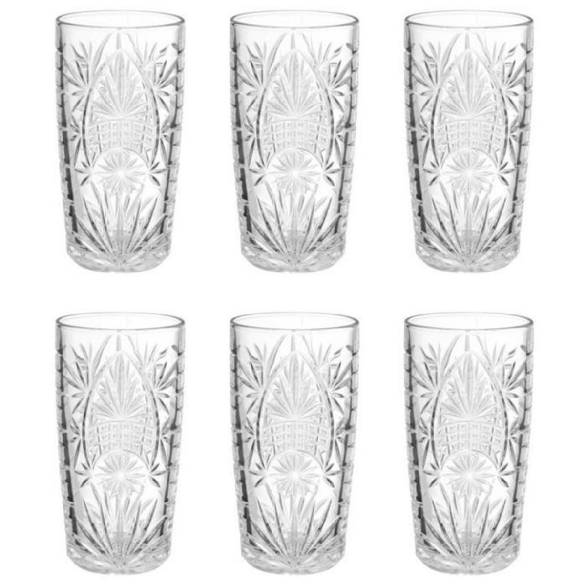 SECRET DE GOURMET Lot de 6 Gobelets Hauts  Ayla  35cl Transparent