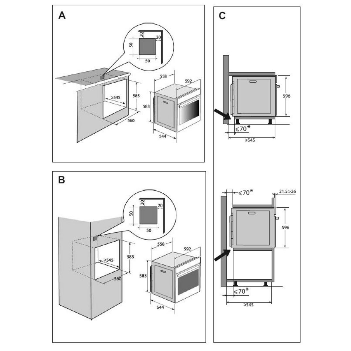 De Dietrich Four intégrable multifonction 73l 60cm pyrolyse noir/inox - dop7220x
