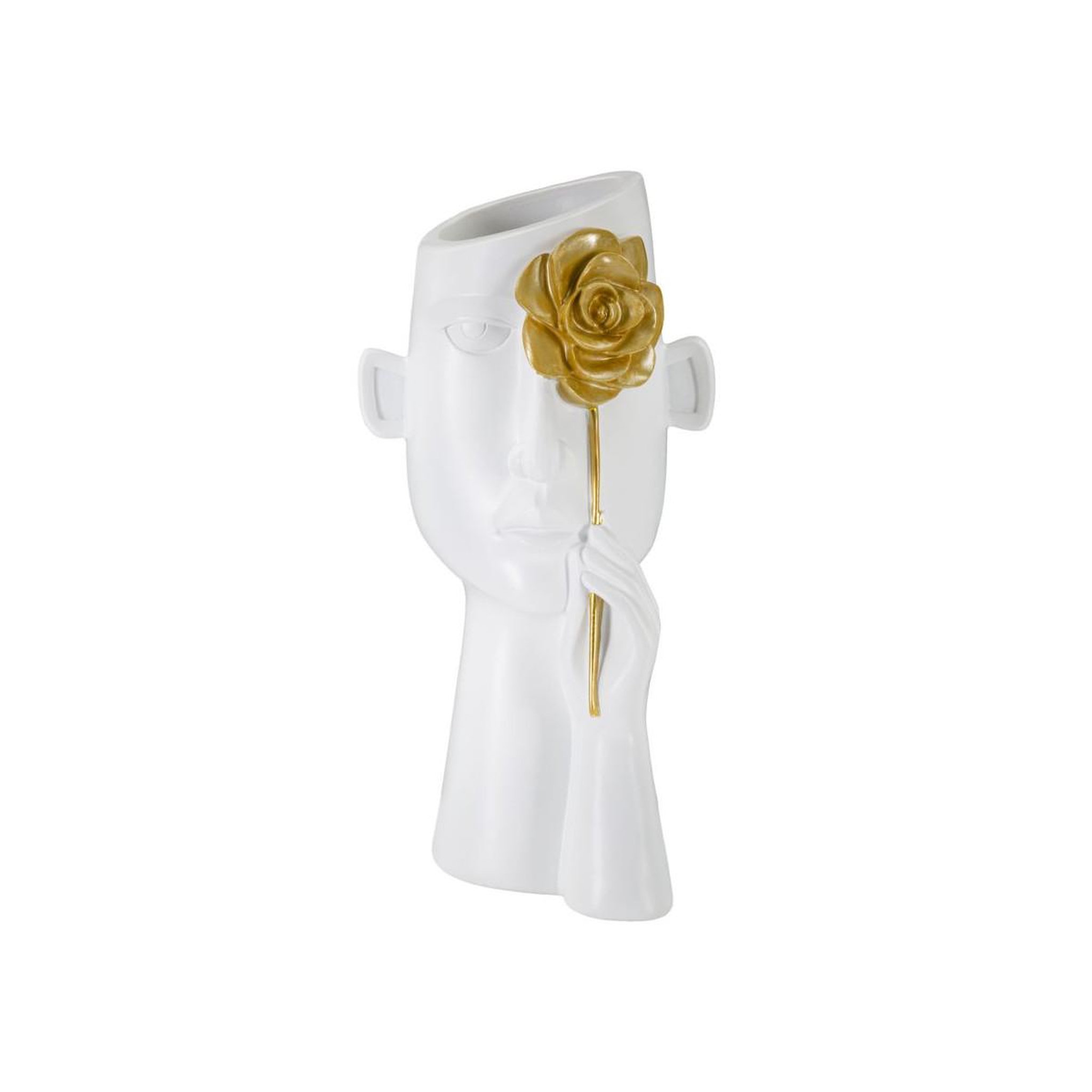 Paris Prix Vase déco visage en résine  fiore  27cm blanc