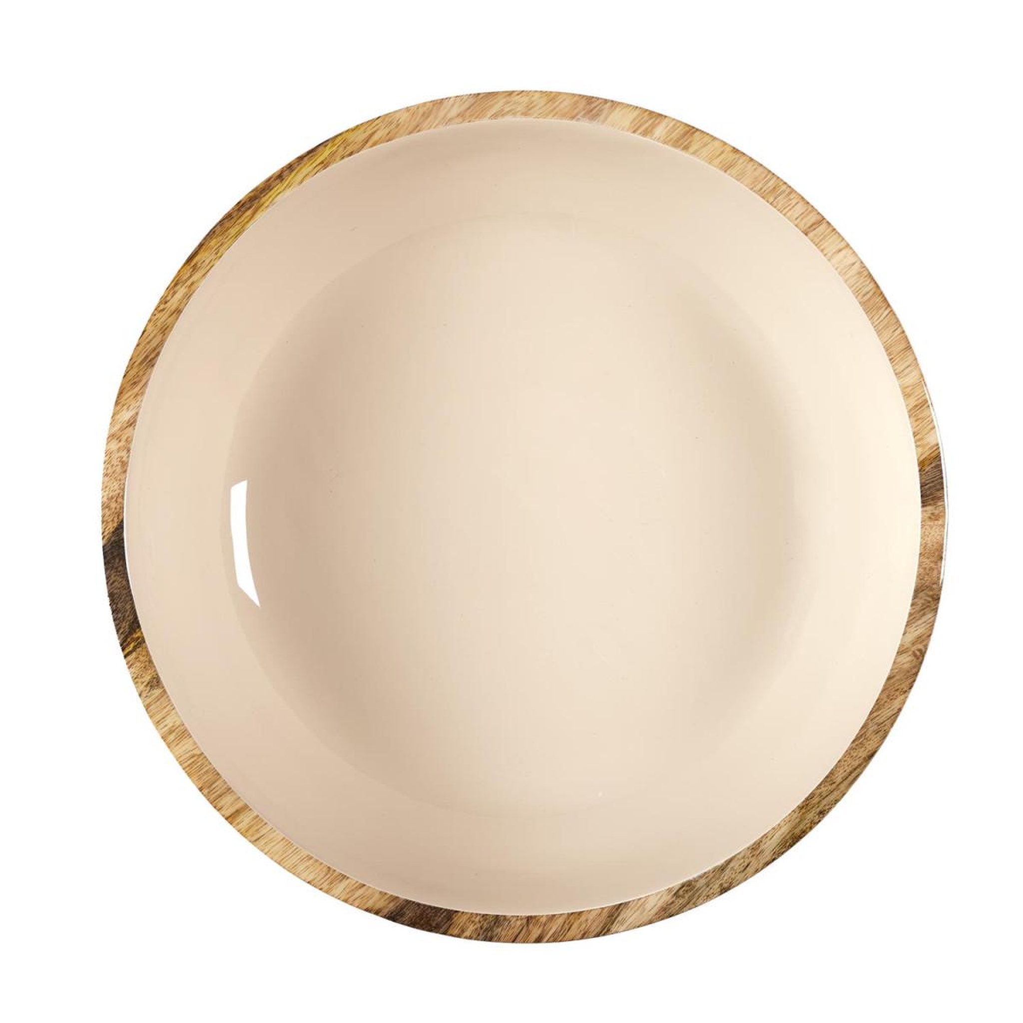 Voir la diapositive 2 : The Home Deco Factory Saladier uni en bois  dune  33cm beige
