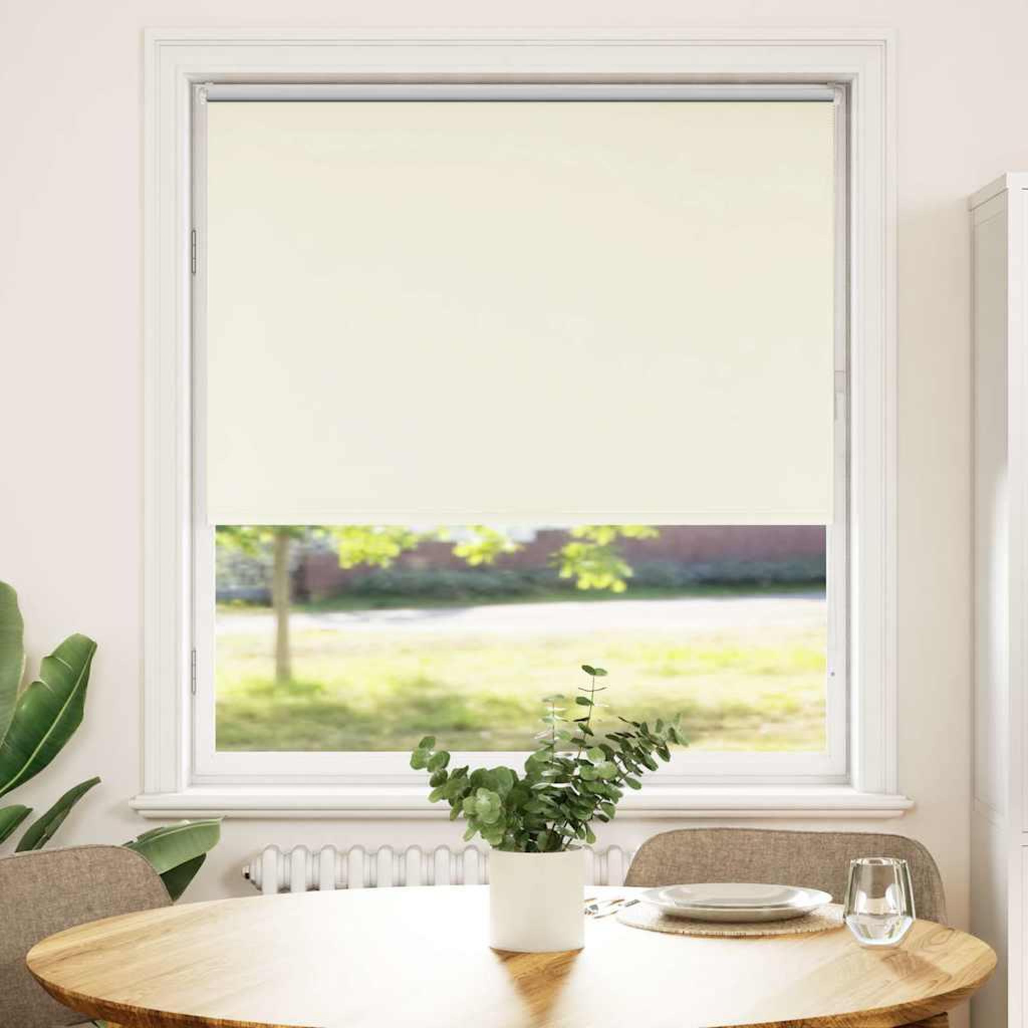 Voir la diapositive 2 : VIDAXL Store enrouleur occultant blanc casse 110x150 cm largeur tissu