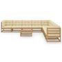 Voir la diapositive 2 : VIDAXL Salon de jardin 10 pcs avec coussins Marron miel Bois de pin