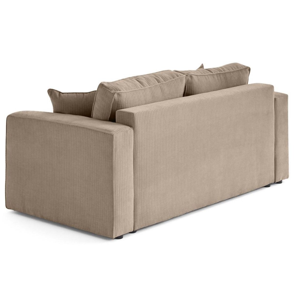 BEST MOBILIER Topaze - canapé droit 2 places en velours côtelé plat