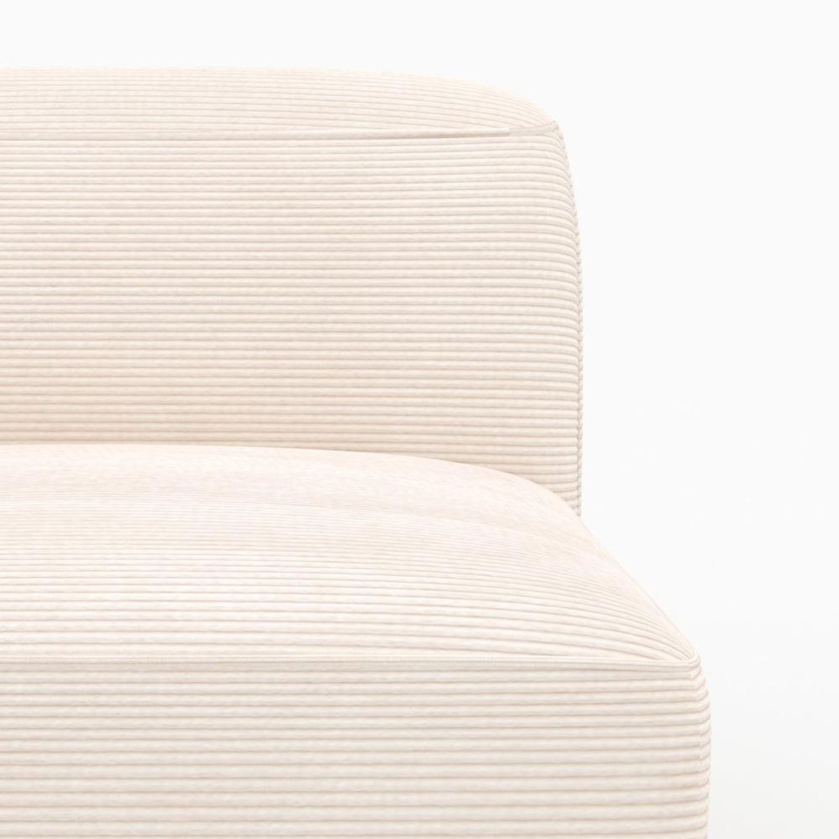 Rendez vous déco Canapé modulable en velours côtelé blanc cassé 3 places-Mina