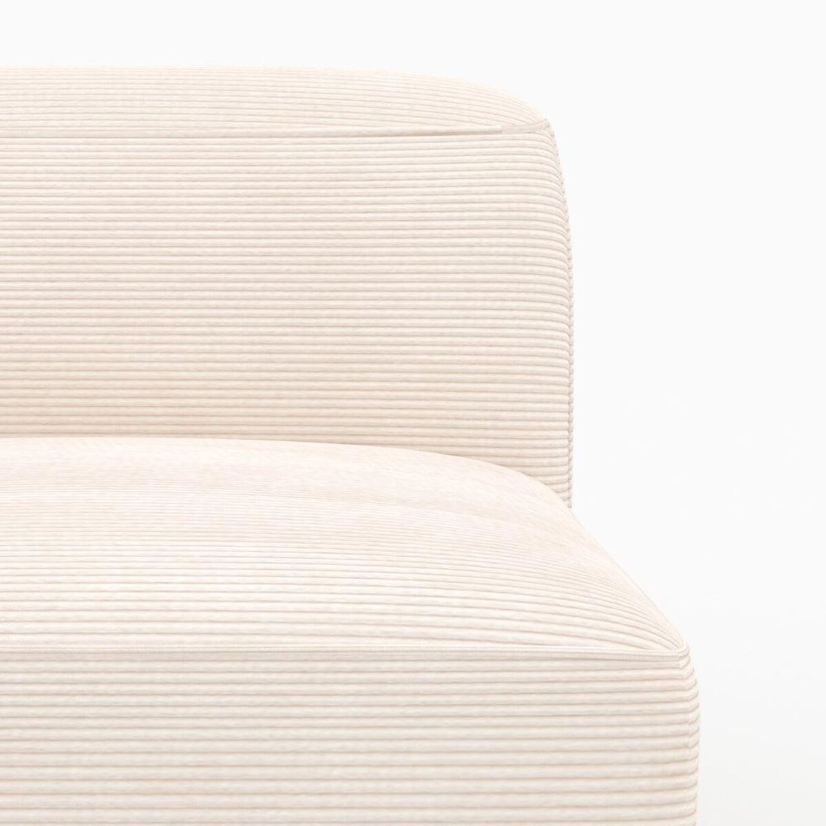 Rendez vous déco Canapé modulable en velours côtelé blanc cassé 3 places-Mina