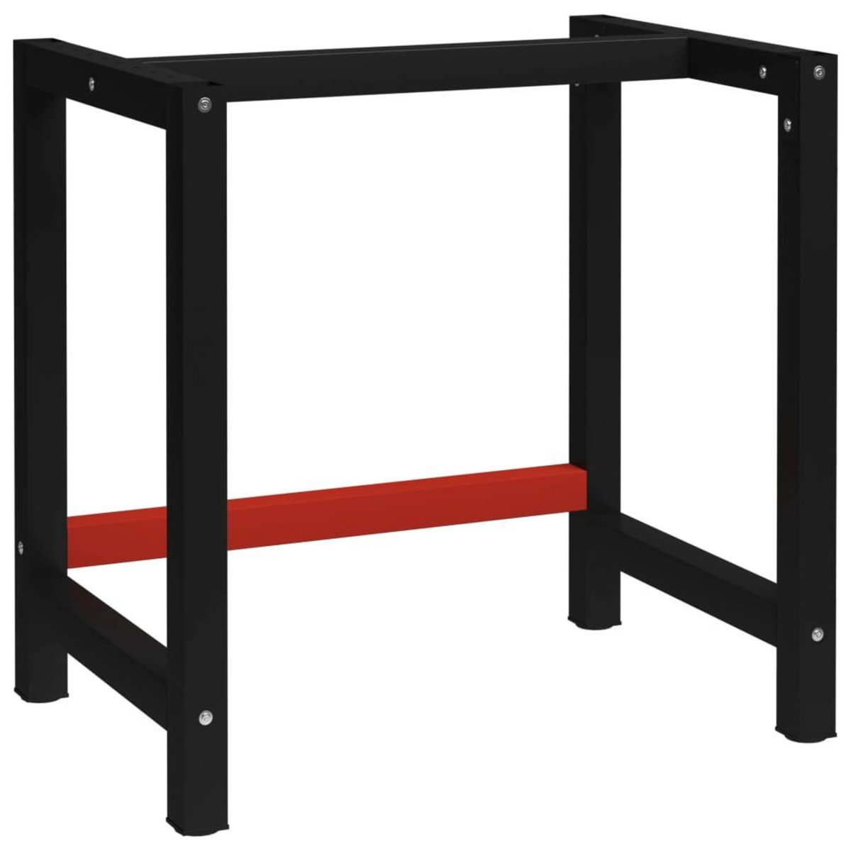 VIDAXL Cadre de banc de travail Metal 80x57x79 cm Noir et rouge
