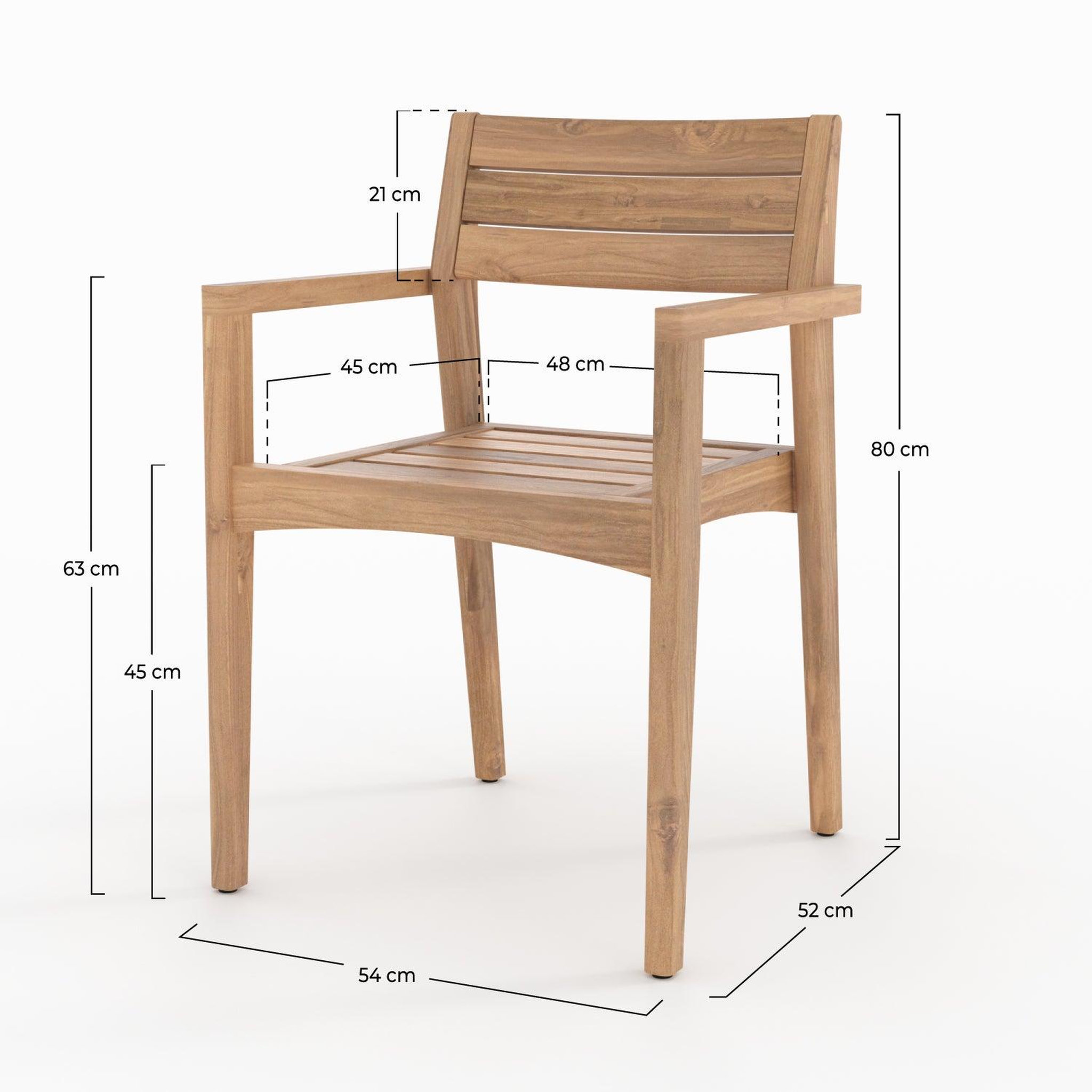 Voir la diapositive 4 : MAISON PAVANE Lot de 2 chaises de jardin en bois de teck recyclé-yogy