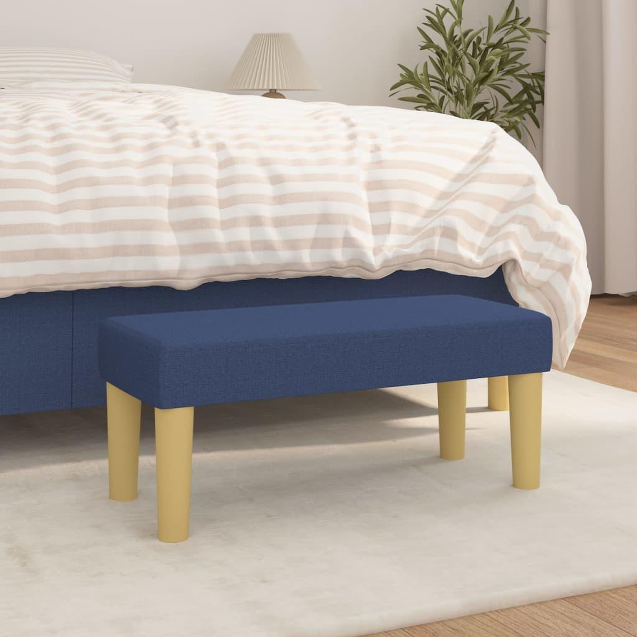 Voir la diapositive 1 : VIDAXL Banc Bleu 70x30x30 cm Tissu