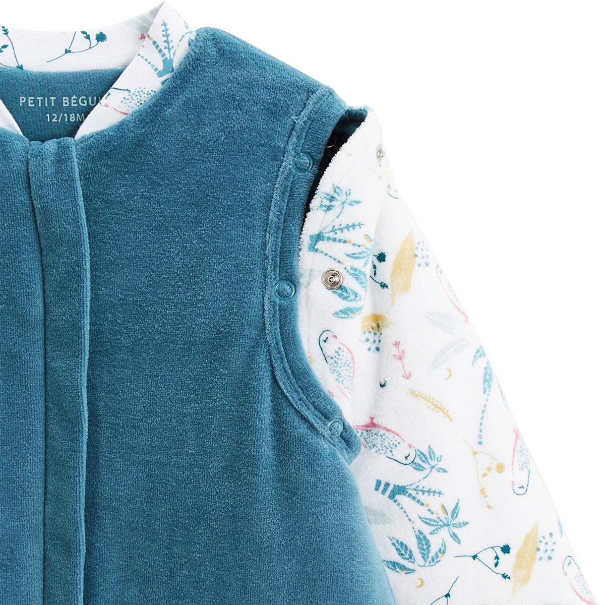 Petit Béguin Turbulette d'hiver en velours avec pieds retroussables et manches amovibles Bianca