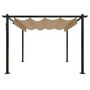 Voir la diapositive 3 : VIDAXL Tonnelle de jardin avec toit retractable 3x3 m Taupe