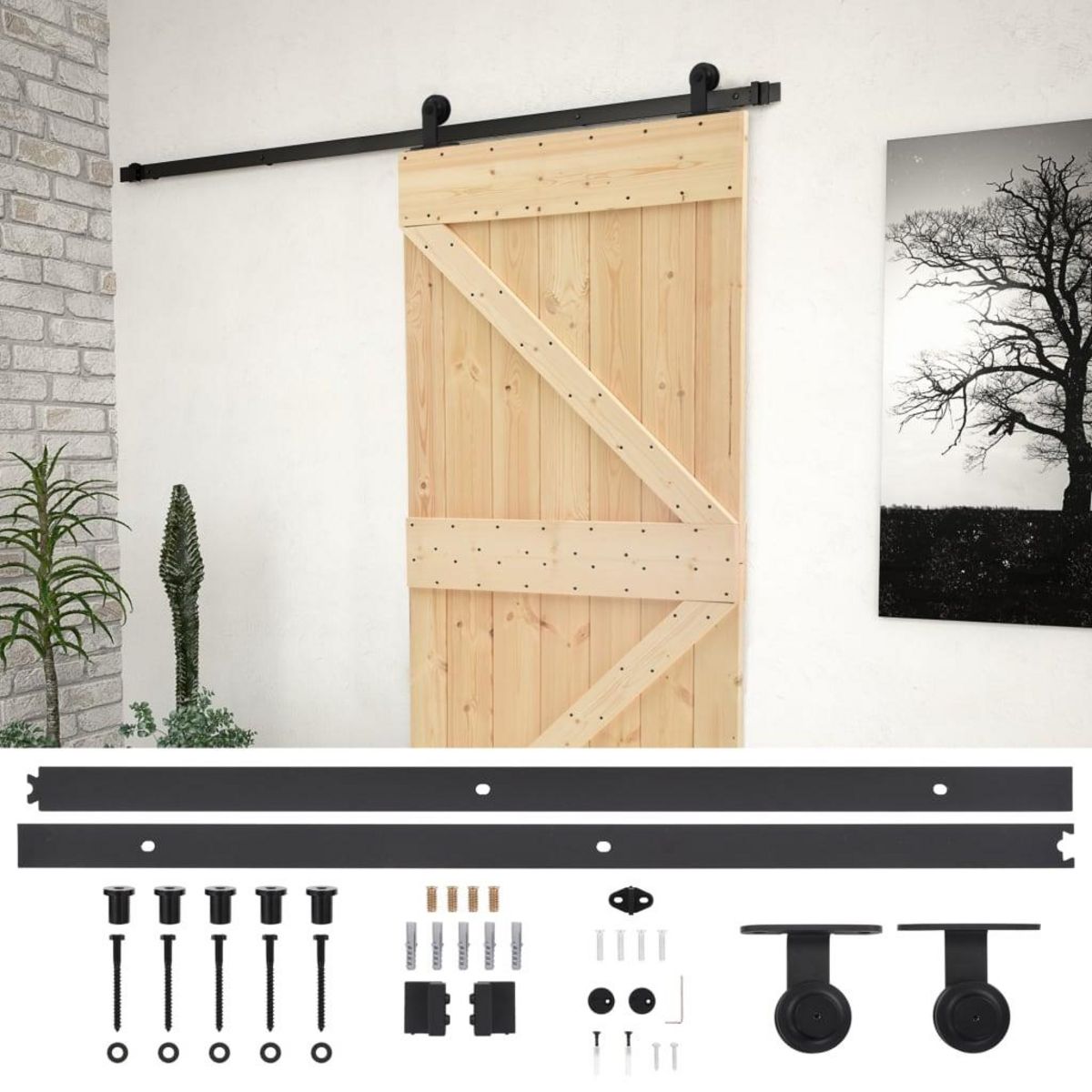 VIDAXL Porte coulissante avec kit de quincaillerie 80x210cm Pin massif