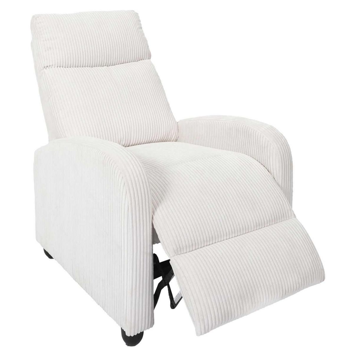 The Home Deco Factory Fauteuil relax multiposition en tissu côtelé Drammen - Beige