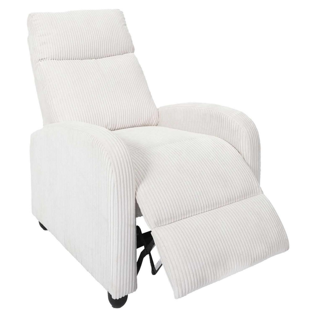 The Home Deco Factory Fauteuil relax multiposition en tissu côtelé Drammen - Beige