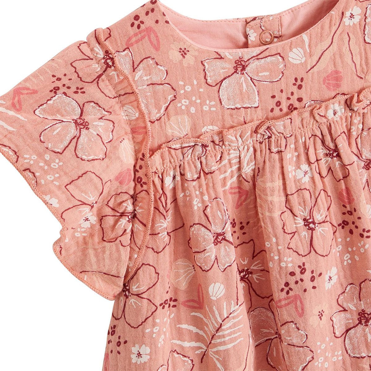 Petit Béguin Robe enfant en gaze de coton Santa Giulia