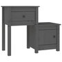 Voir la diapositive 3 : VIDAXL Tables de chevet 2 pcs Gris 79,5x38x65,5 cm Bois de pin massif