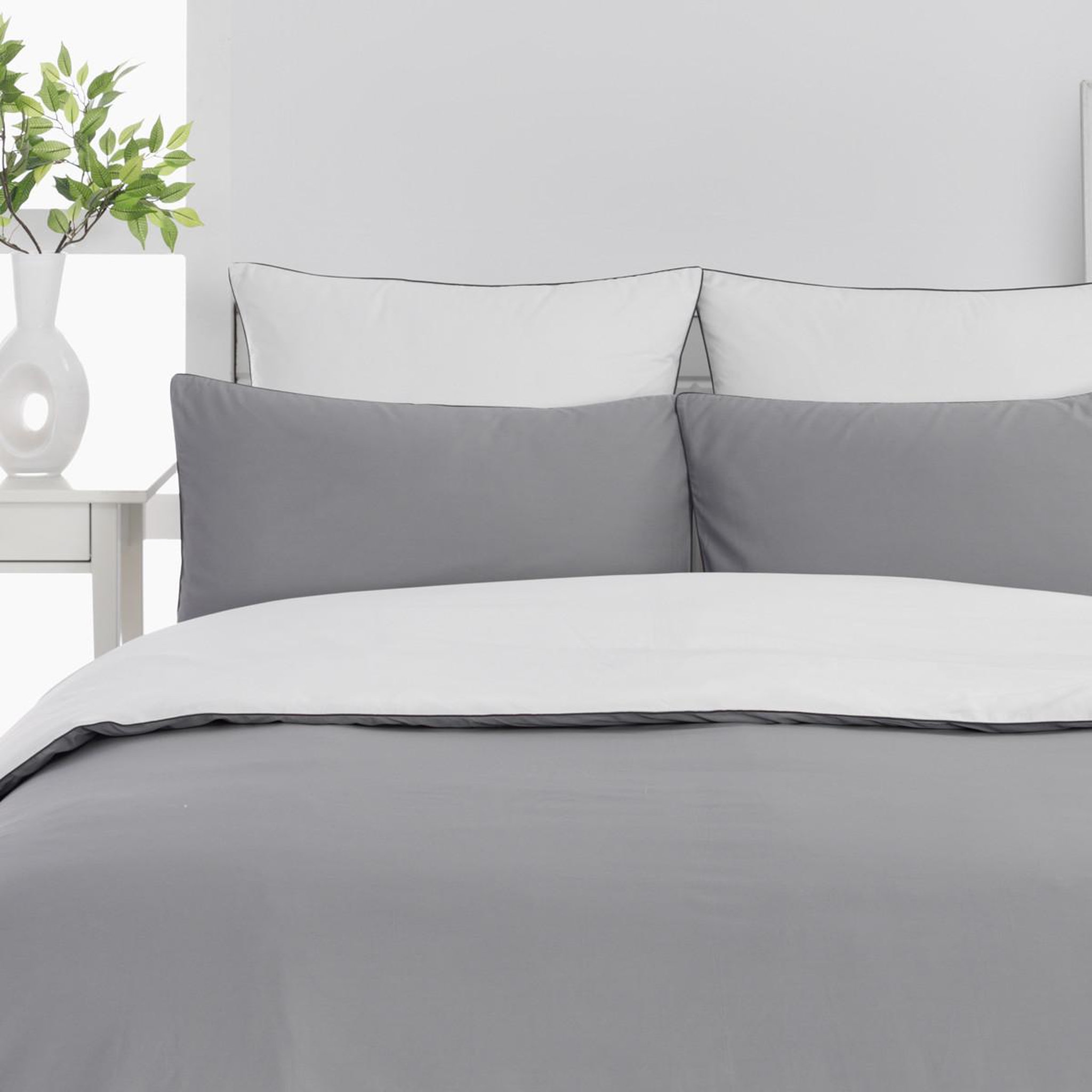 Voir la diapositive 1 : Sensei Maison Housse de couette bicolore en percale coton DOZMARY