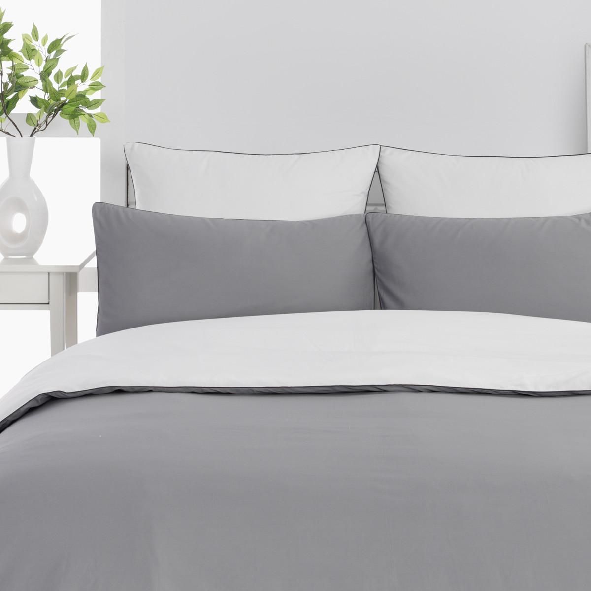 Sensei Maison Housse de couette bicolore en percale coton DOZMARY
