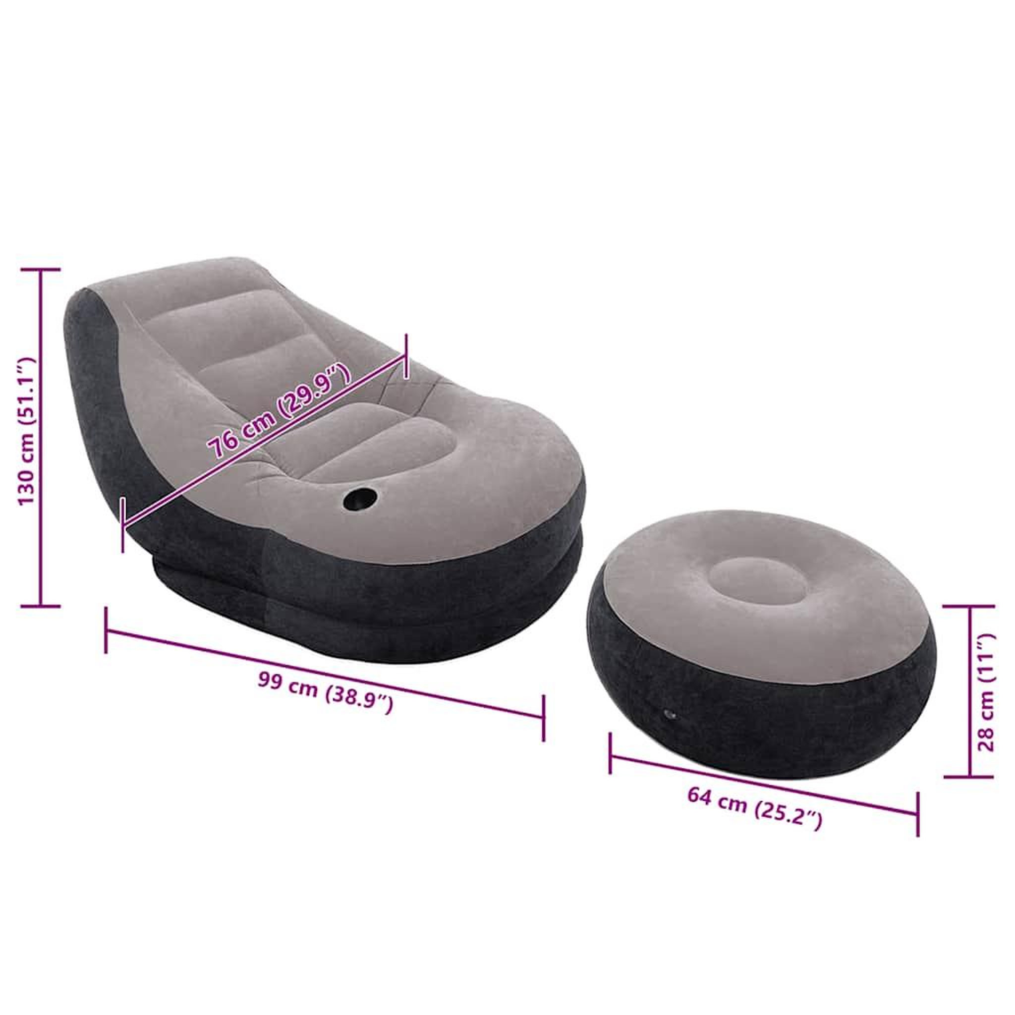 Voir la diapositive 6 : INTEX Ensemble fauteuil + pouf gonflables Ultra Lounge - Intex