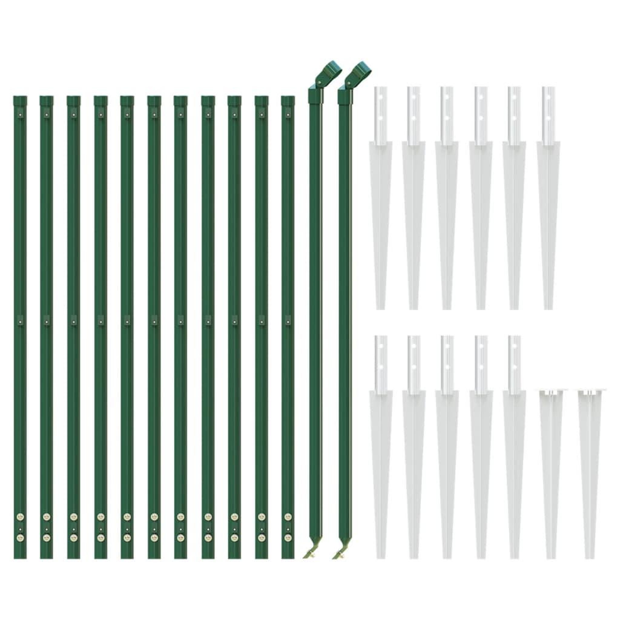 Voir la diapositive 3 : VIDAXL Cloture en treillis metallique et piquet d'ancrage vert 0,8x25m