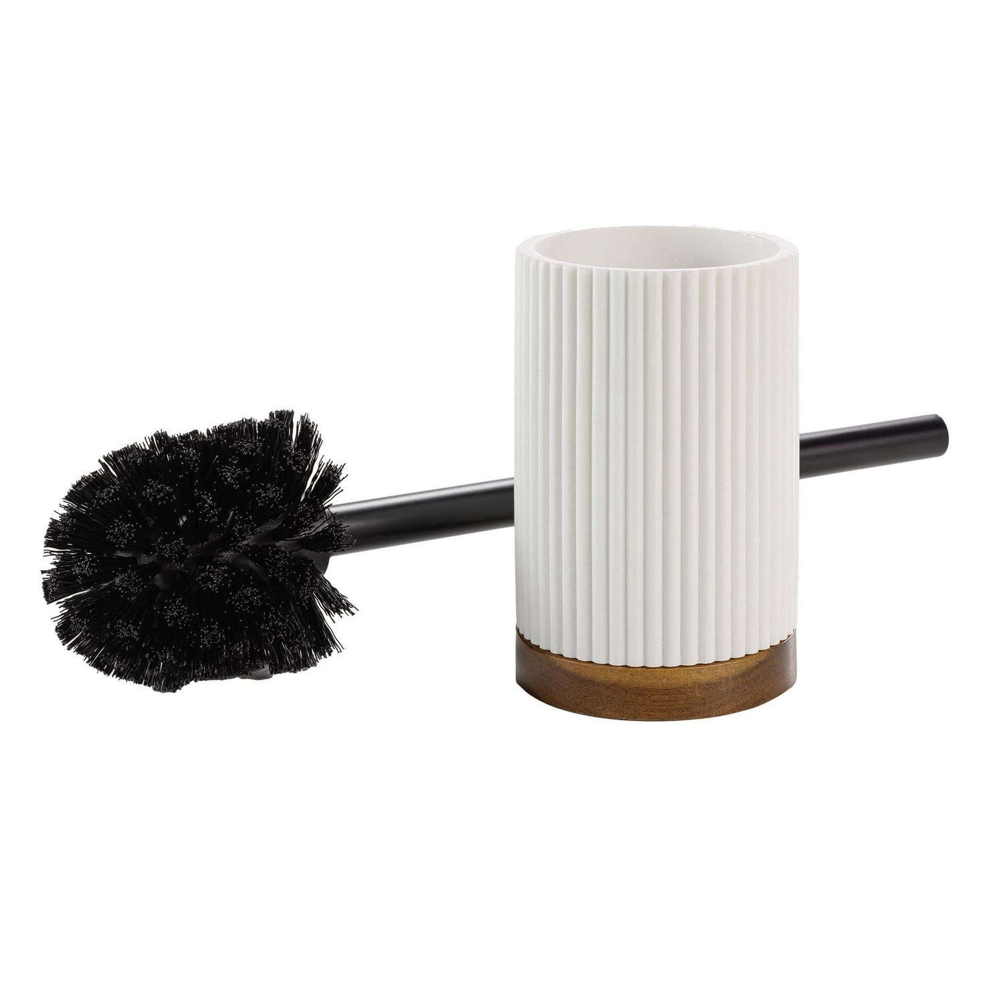 Voir la diapositive 3 : Douceur d'Intérieur Brosse wc hamilton effet pierre et acacia - blanc