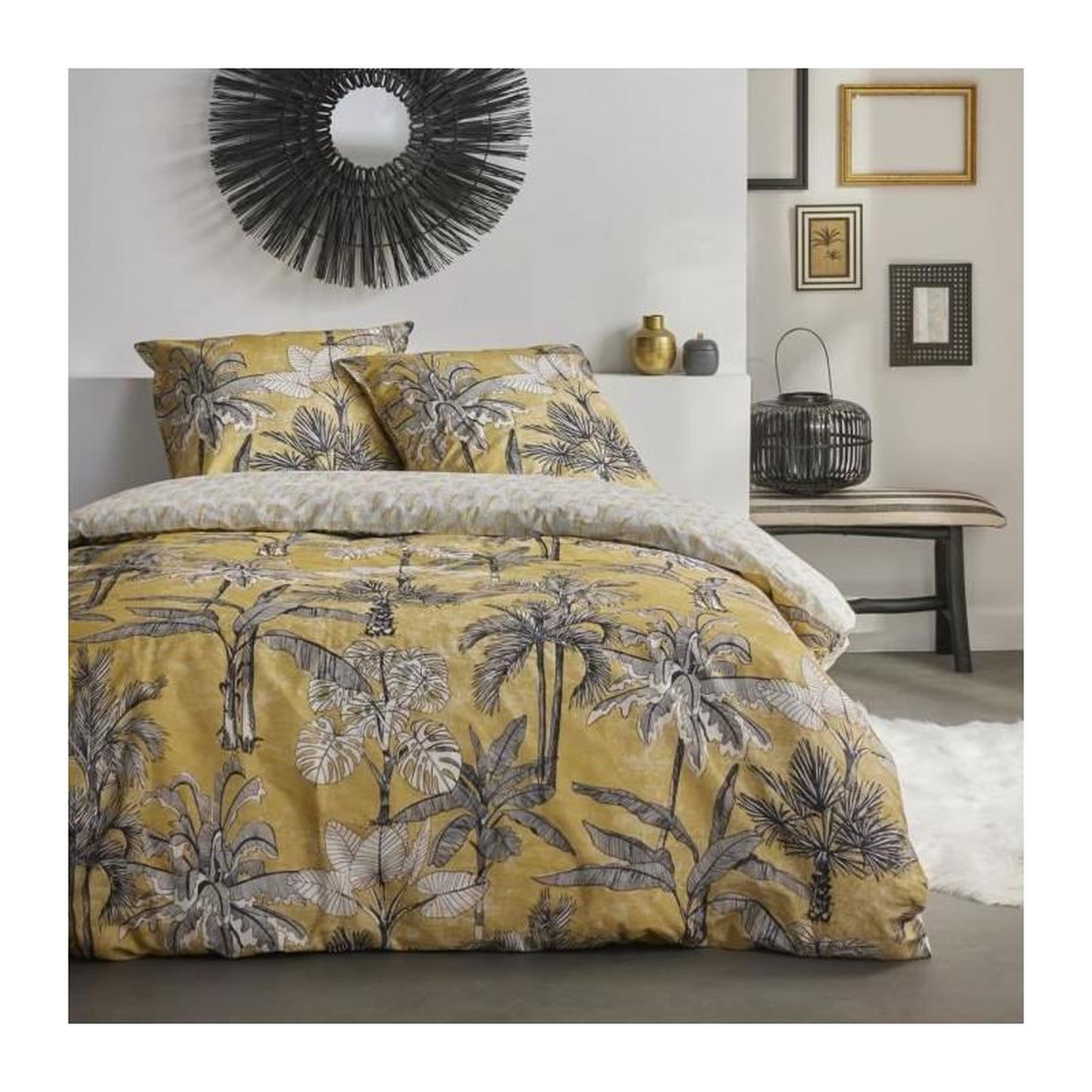 Today Parure de lit imprimé SUNSHINE LOUISA - TODAY - Jaune 260x240cm