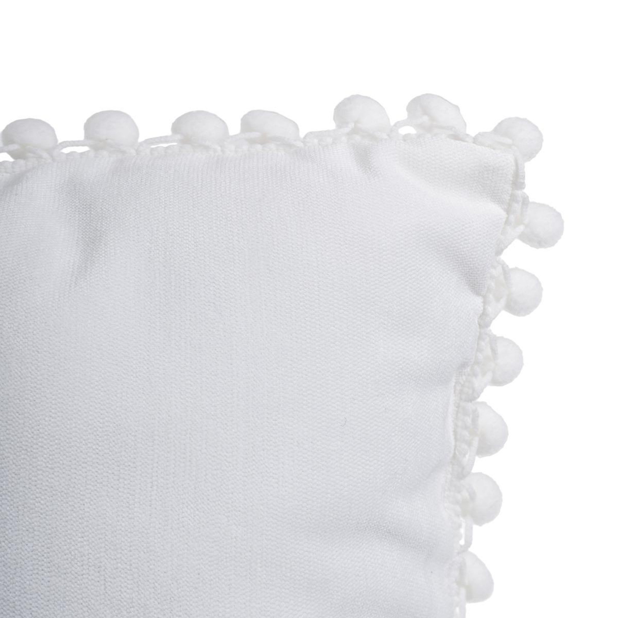 Voir la diapositive 2 : ATMOSPHERA Coussin à pompons  jao  40x40cm ivoire