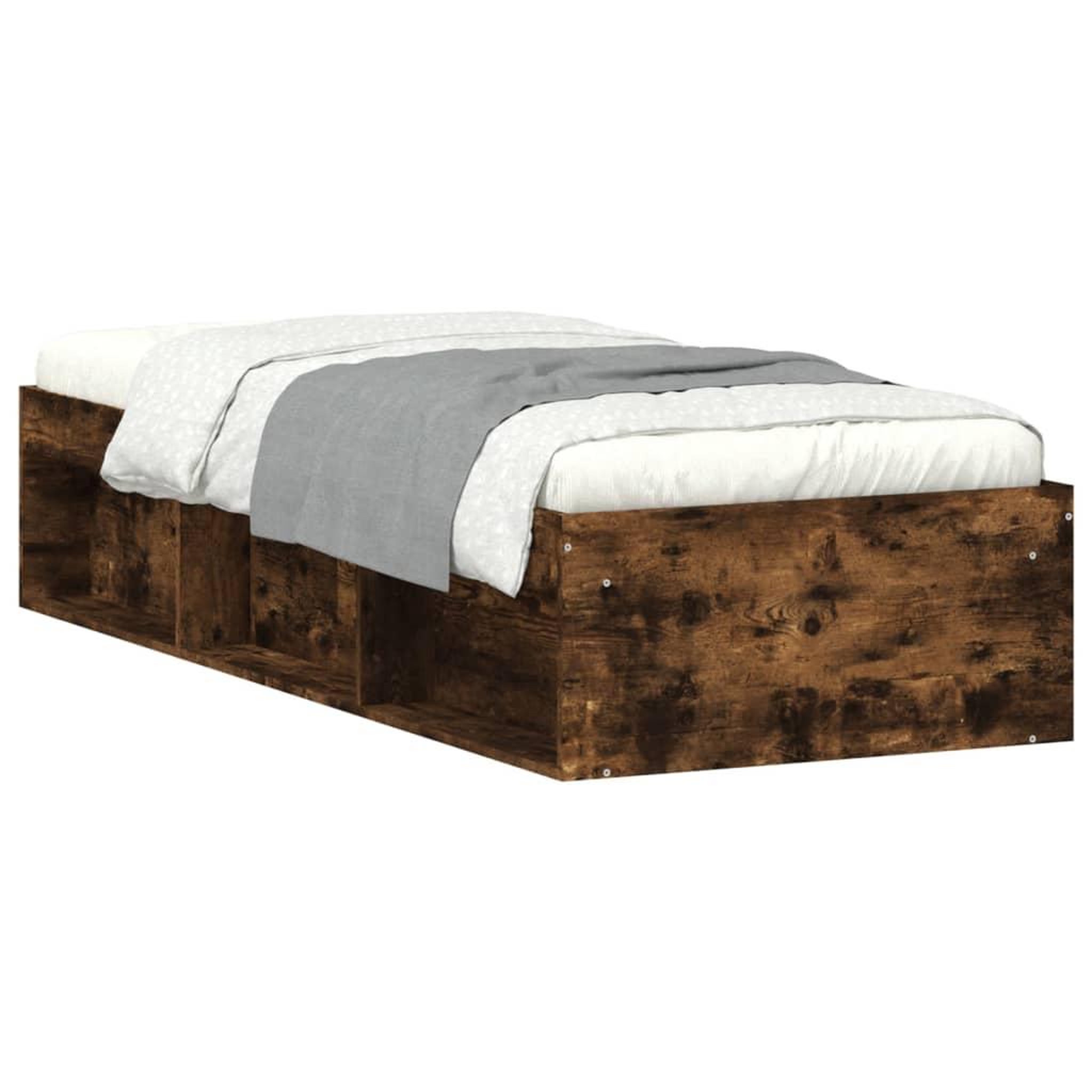 Voir la diapositive 2 : VIDAXL Cadre de lit sans matelas chene fume 75x190 cm