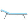 Voir la diapositive 5 : OUTSUNNY Bain de soleil transat - chaise longue - design contemporain - dossier inclinable multi-positions - métal époxy textilène bleu ciel - dim. 170 x 58 x 97 cm