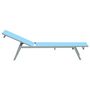 Voir la diapositive 5 : OUTSUNNY Bain de soleil transat - chaise longue - design contemporain - dossier inclinable multi-positions - métal époxy textilène bleu ciel - dim. 170 x 58 x 97 cm
