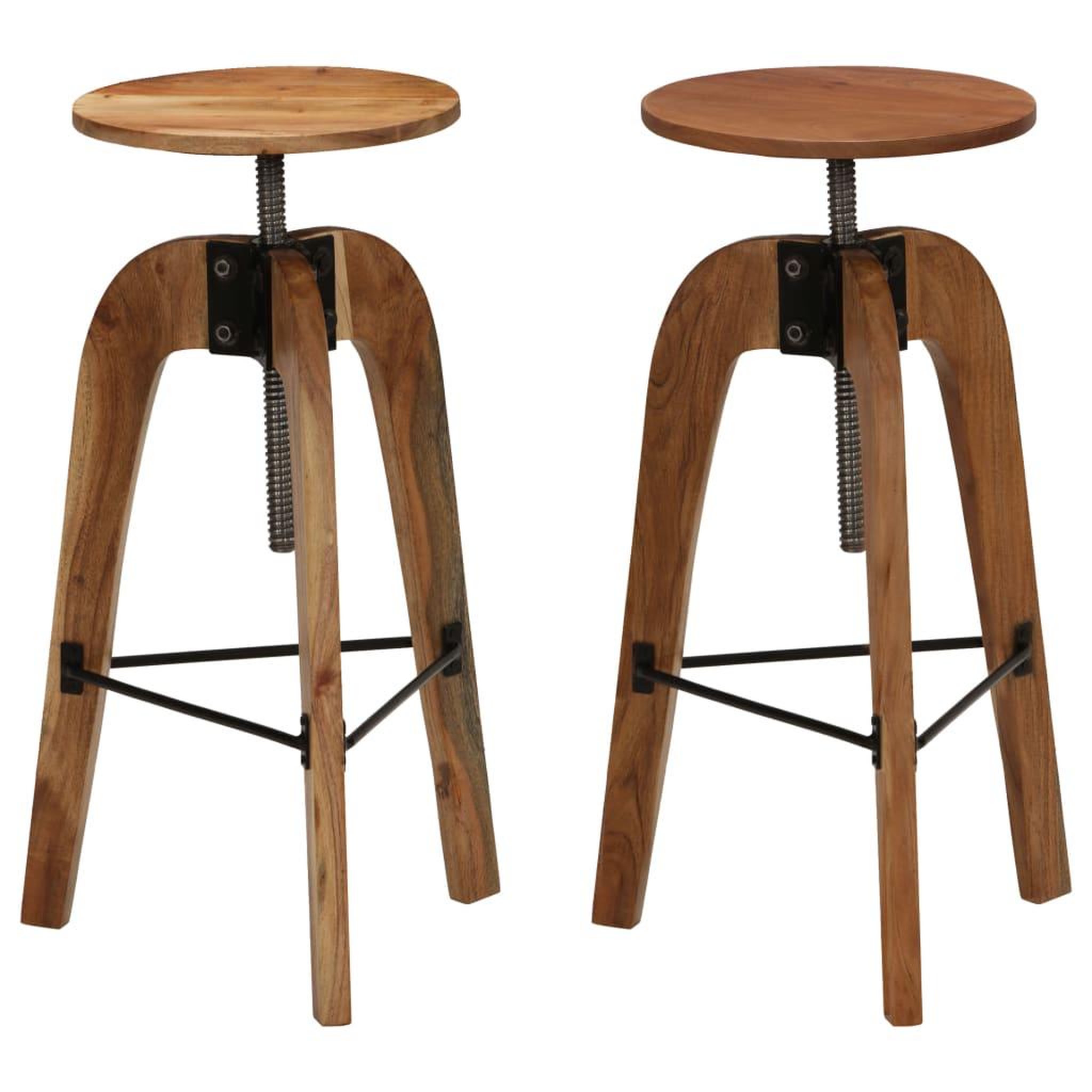 Voir la diapositive 1 : VIDAXL Chaises de bar lot de 2 bois d'acacia solide
