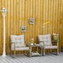Voir la diapositive 2 : OUTSUNNY Ensemble de jardin 3 pièces 2 fauteuils à bascule table basse coussins inclus métal époxy résine tressée PE polyester gris