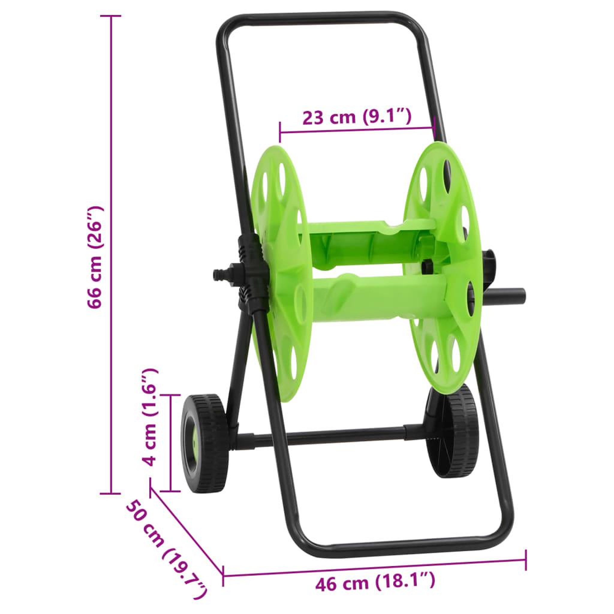 Voir la diapositive 6 : VIDAXL Chariot enrouleur vert pour tuyau de 60 m 1/2  acier