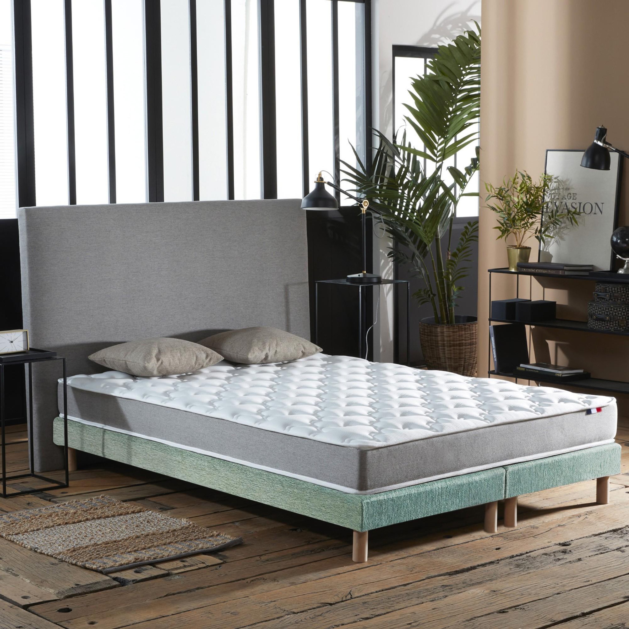 Voir la diapositive 2 : IDLITERIE Ensemble matelas mousse ferme réversible ALTO et sommier - confort français