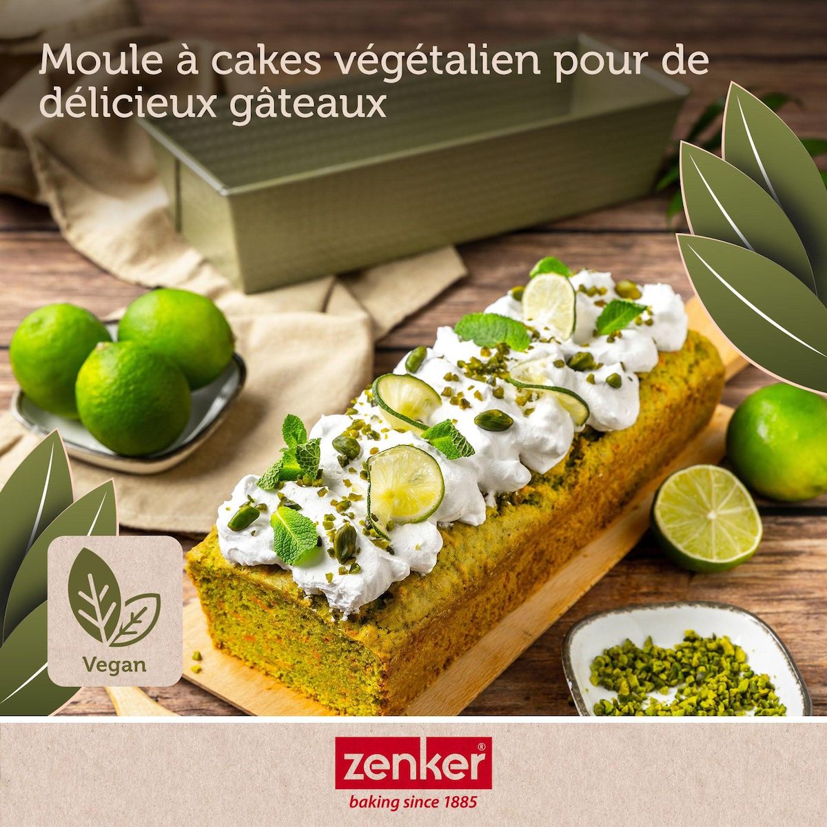 ZENKER Set pâtisserie avec moule à cake 30 cm revêtu cire de carnauba, 2 bols à mixer, verre mesureur et spatule Zenker