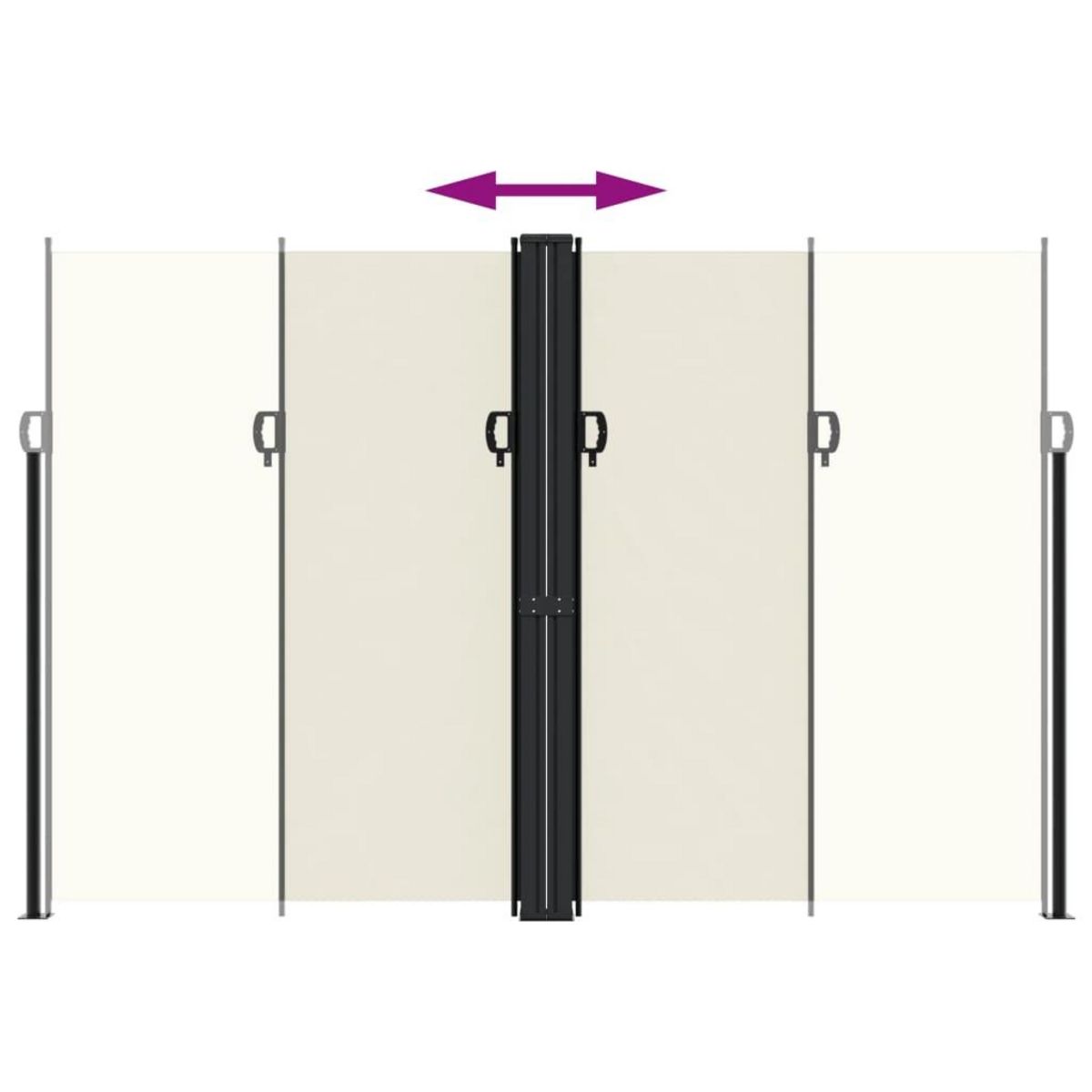 VIDAXL Auvent lateral retractable creme 220x600 cm