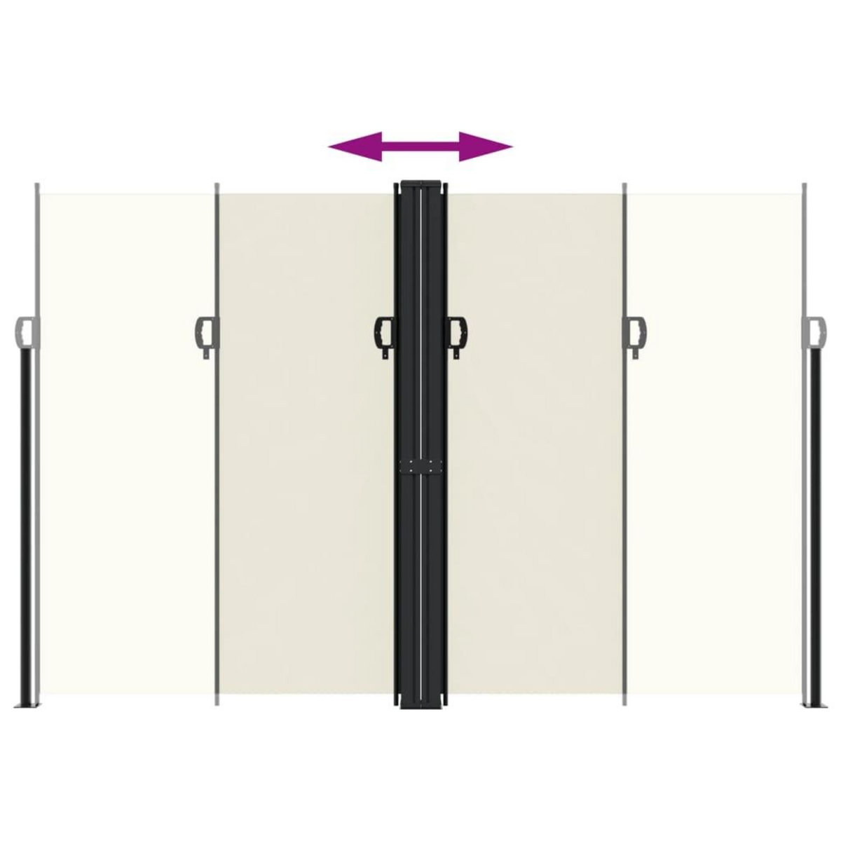 VIDAXL Auvent lateral retractable creme 220x600 cm