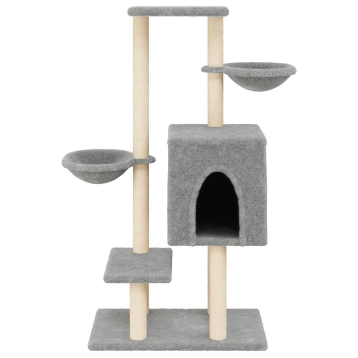VIDAXL Arbre a chat avec griffoirs en sisal gris clair 117 cm