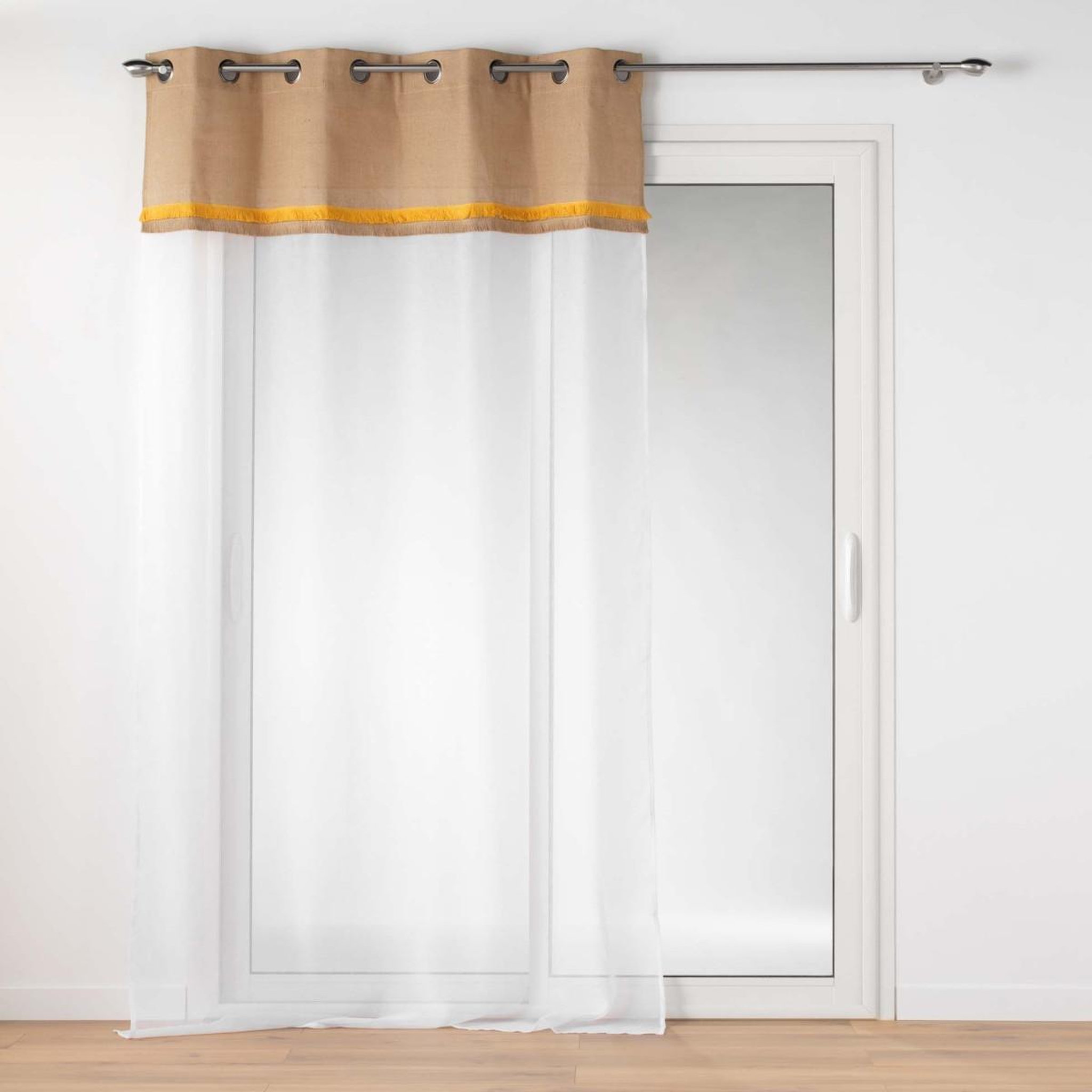 Douceur d'Intérieur Rideau voilage à œillets  malory  140x240cm jaune