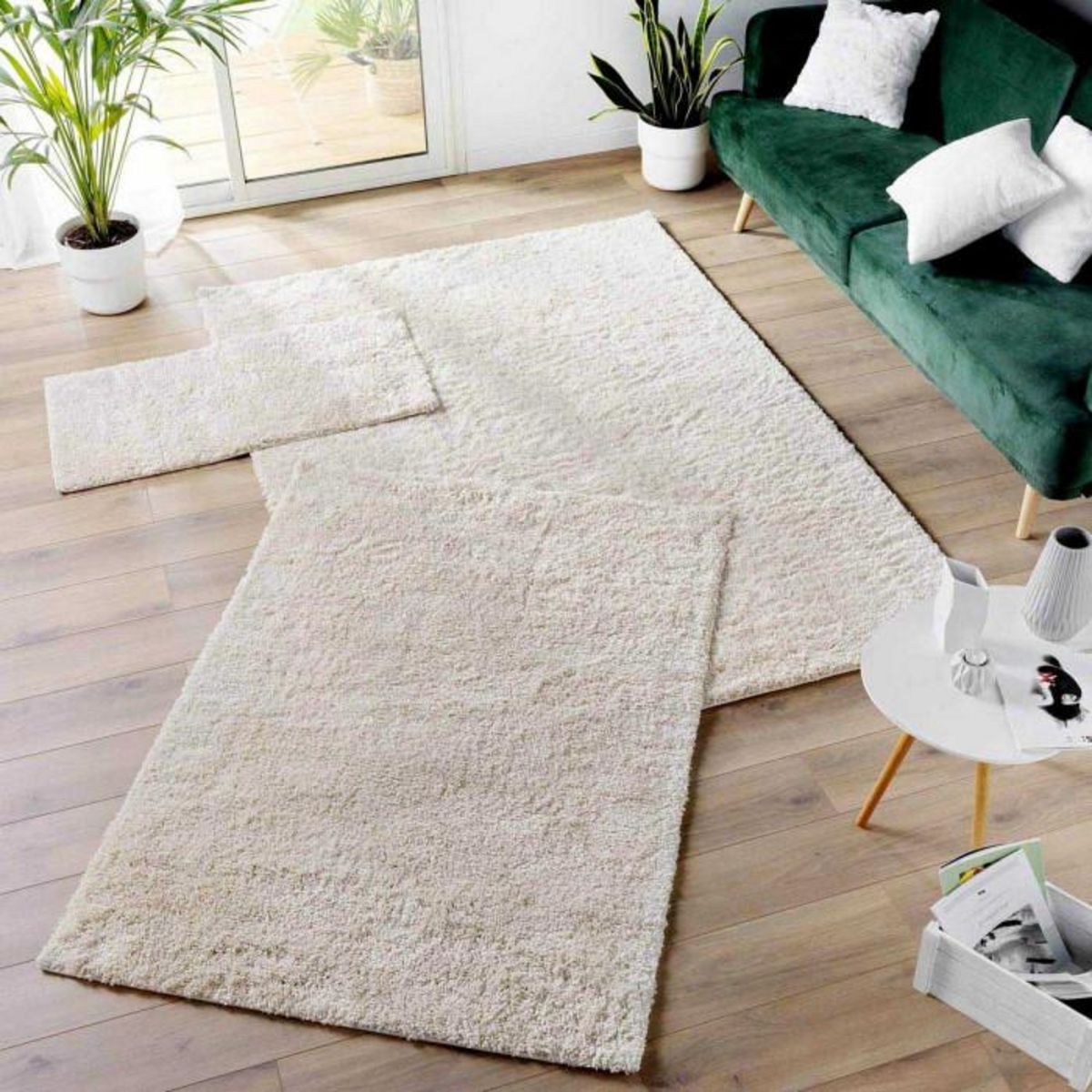 Paris Prix Tapis Shaggy Uni  Tango  60x110cm Naturel