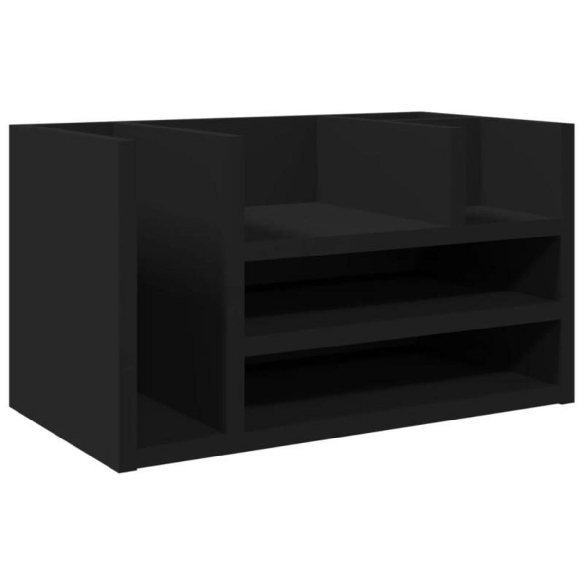 VIDAXL Organisateur de bureau noir 44,5x24x25 cm bois d ingénierie