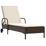Voir la diapositive 3 : VIDAXL Chaises longues avec coussins lot de 2 marron resine tressee