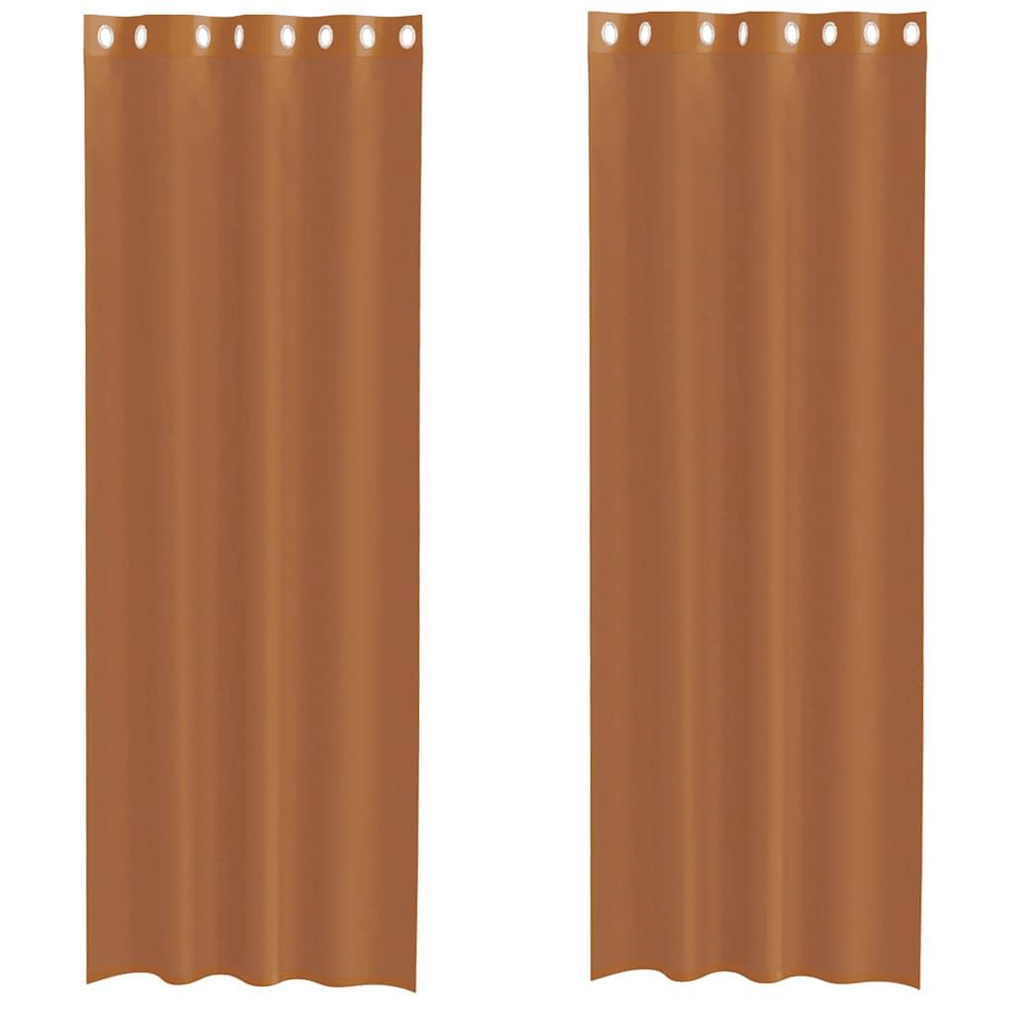 Voir la diapositive 2 : VIDAXL Rideaux en voile avec œillets 2 pcs terre cuite