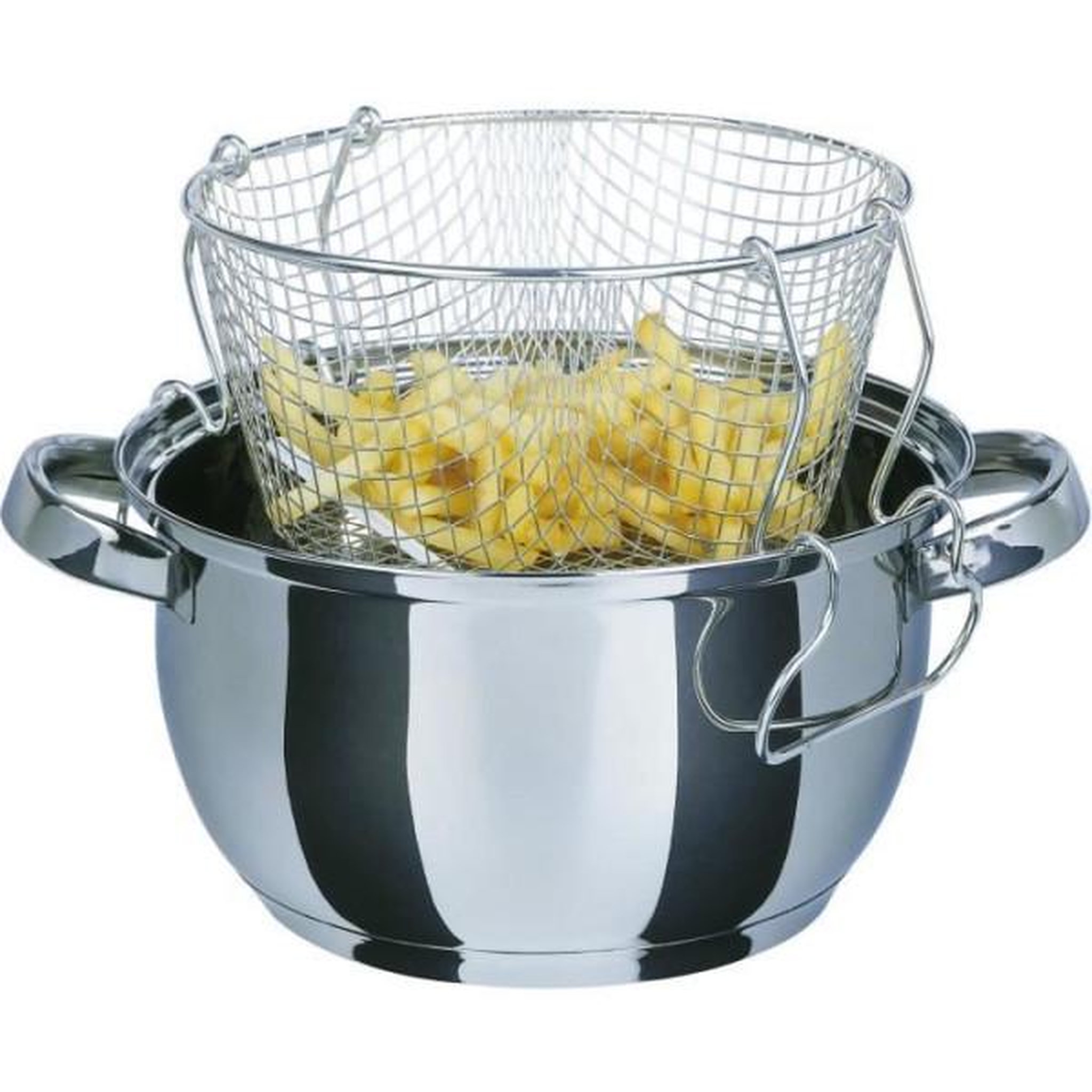 Voir la diapositive 4 : GSW Friteuse - GSW - 488204 - Induction - 22 cm - Couvercle en verre - Acier inoxydable