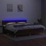 Voir la diapositive 3 : VIDAXL Sommier a lattes de lit matelas et LED Marron fonce 200x200 cm