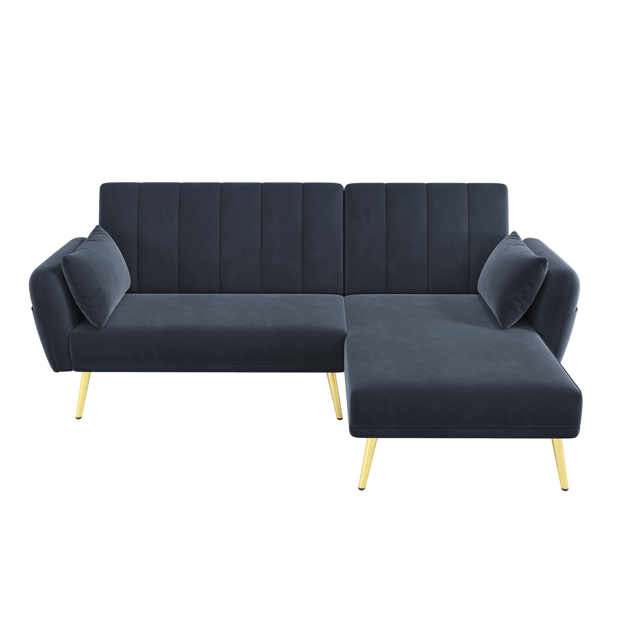 Voir la diapositive 1 : MERAX Canapé d'angle réversible convertible 3 pl velours
