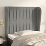Voir la diapositive 1 : VIDAXL Tete de lit avec oreilles Gris clair 103x23x118/128 cm Velours