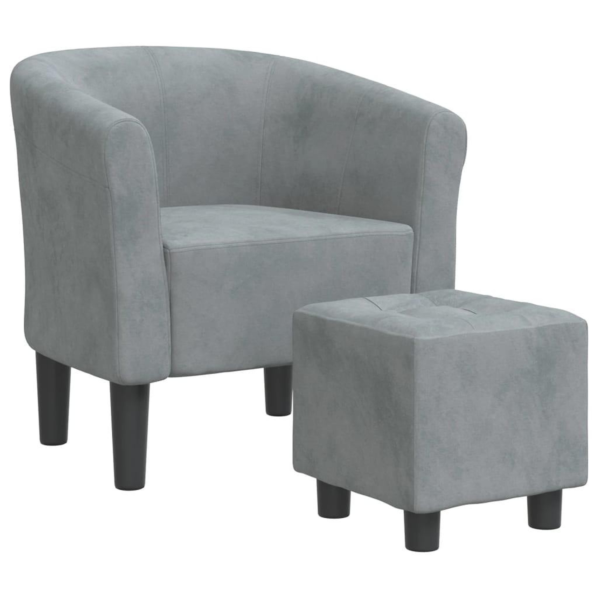 Voir la diapositive 2 : VIDAXL Chaise cabriolet avec repose-pied gris fonce velours