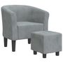 Voir la diapositive 2 : VIDAXL Chaise cabriolet avec repose-pied gris fonce velours