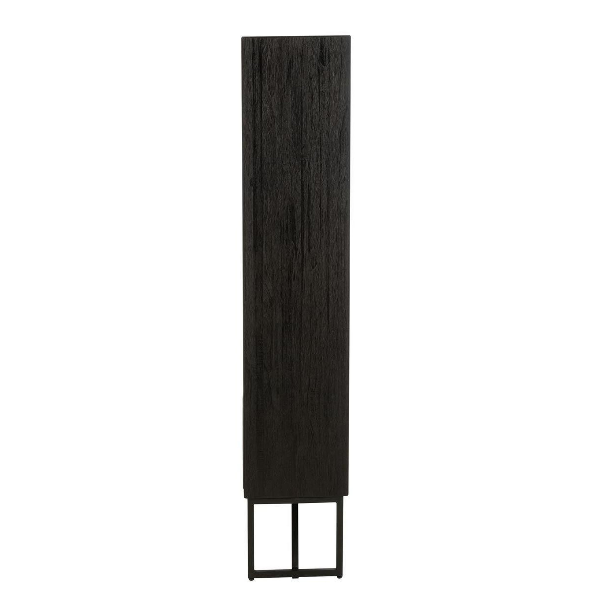 Voir la diapositive 5 : J-LINE Étagère avec tiroirs en bois  teck  158cm noir