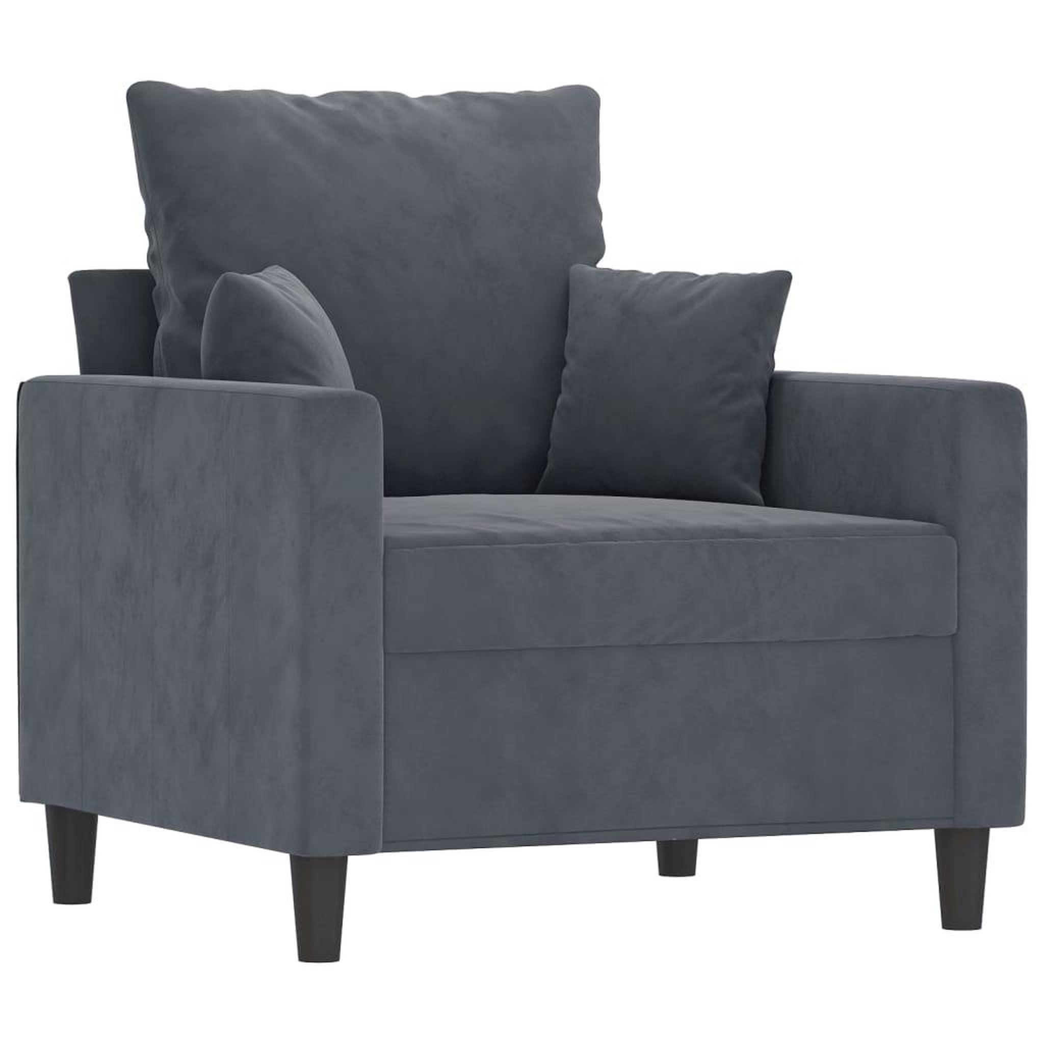 Voir la diapositive 3 : VIDAXL Ensemble de canapes 3 pcs avec coussins Gris fonce Velours